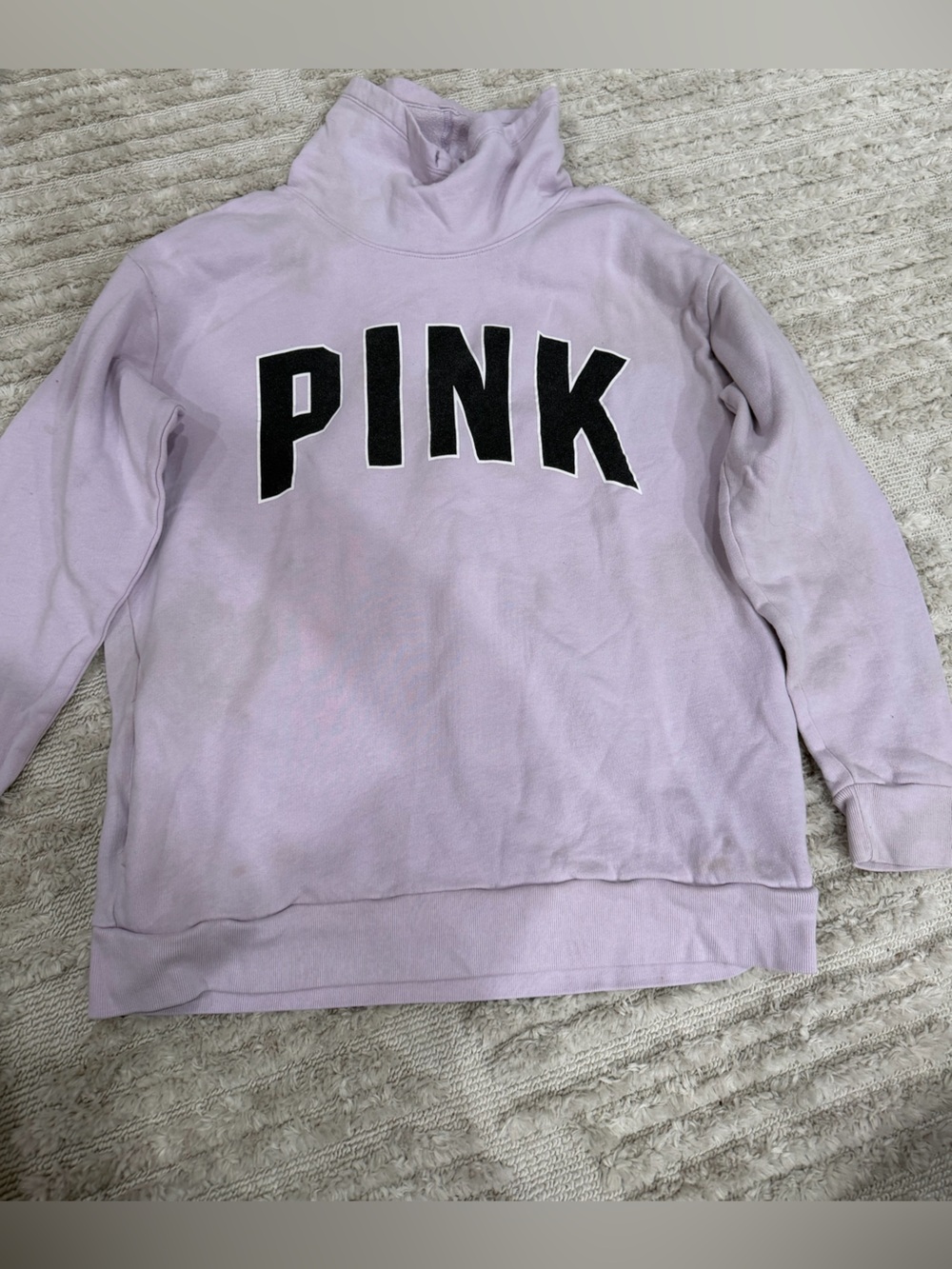PINK Victoria's Secret Lilac Crewneck Sweatshirt with Black Logo